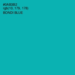 #0AB3B2 - Bondi Blue Color Image